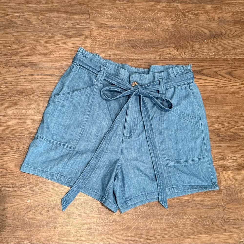 Old Navy High Waist Blue Shorts with Tie-Bow